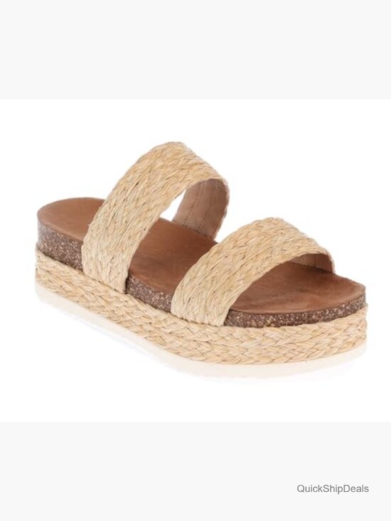 Platform Sandals Women Wedges Slides Espadrilles Bohemia Raffia Wedge